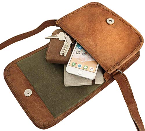 Gusti Leder Nature Summer S - Bolso de Mano, Bandolera, Vintage, para Noche, Salidas, Tipo Messenger, práctica, Talla pequeña-Mediana, para Hombre y Mujer, marrón (marrón) - H32