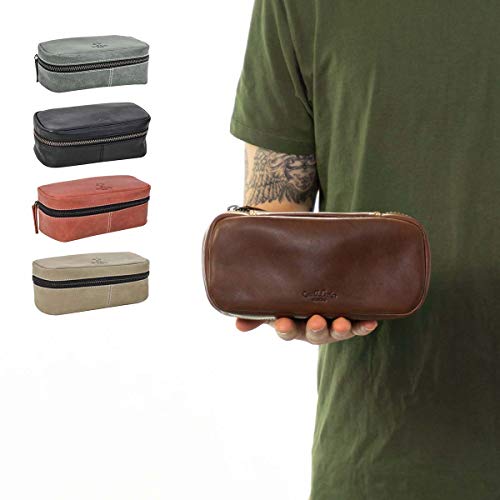 Gusti Leder studio "Strallan" Estuche de Cuero Lápices Universidad Necesario College Trabajo Oficina Maquillaje Make Up Bolígrafo Utensilios Piel Auténtica Vintage Retro Azul Turquesa 2S21-22-12