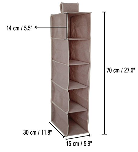 GUTE LINES Organizador del Armario del Aire, Estantes Armario, para la Ropa, Calcetines, Ropa Interior, Toallas, y Otros (H70 X 15 X 30 CM, Gris-Violeta)