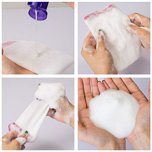 GWHOLE 6 Piezas Bolsa de Jabón de Red,Sacos de Jabón para Espuma,Limpiador Facial,Baño,Bolsa Secar Jabón Malla