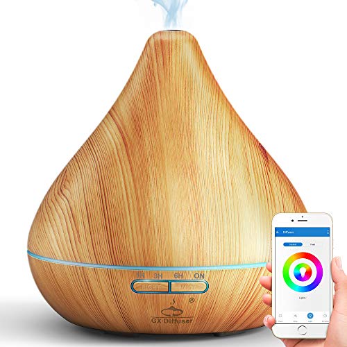 GX·Diffuser Humidificador Alexa Difusor de Aroma 300ml, Difusor Wifi Compatible con Google home y Echo,humidificador inteligente difusor aromaterapia para Bebé, Hogar, Oficina, SPA