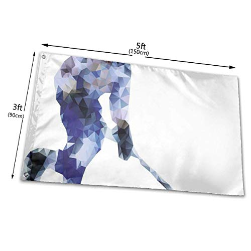 GYUB Hippie Classic Old Bus con Tabla de Surf Freedom Holiday Exotic Life Sketchy Art Flag Banderas de 3x5 pies con Arandelas de latón, Color Vibrante, Bandera para Exteriores al Aire Libre