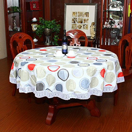 H-L Mantel Impermeable Grande, Redondo Mantel/Jardín Home Hotel Restaurante Mantel de PVC Anti-Aceite de lavaje (Color : Diameter of 137cm, Size : A1)