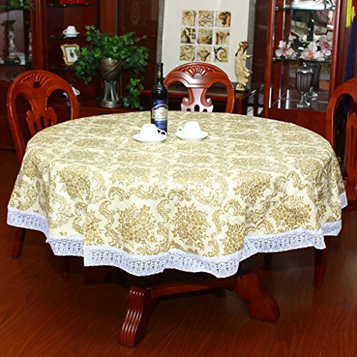 H-L Tabla Cubierta Impermeable, Redonda Grande Mantel/Jardín Home Hotel Restaurante Mantel de PVC Anti-Aceite de lavaje (Color : Diameter of 180cm, Size : A3)