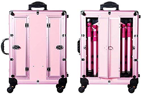H.aetn Gran Capacidad de Maquillaje Profesional Ligero Estuche cosmético Trolley Estuche Kit de Maquillaje Soporte Luz led Gran Espejo Bluetooth