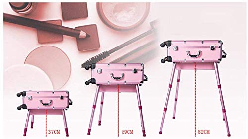 H.aetn Gran Capacidad de Maquillaje Profesional Ligero Estuche cosmético Trolley Estuche Kit de Maquillaje Soporte Luz led Gran Espejo Bluetooth