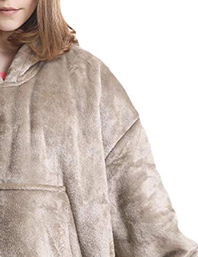 HAHAEMMA Sudadera con capucha, original manta, sudadera sudadera, super suave, acogedora, cálida y cómoda, con capucha, 1 talla para todos los hombres, mujeres y jóvenes Café. Talla única