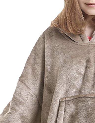 HAHAEMMA Sudadera con capucha, original manta, sudadera sudadera, super suave, acogedora, cálida y cómoda, con capucha, 1 talla para todos los hombres, mujeres y jóvenes Café. Talla única