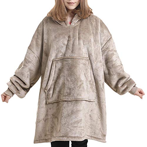 HAHAEMMA Sudadera con capucha, original manta, sudadera sudadera, super suave, acogedora, cálida y cómoda, con capucha, 1 talla para todos los hombres, mujeres y jóvenes Café. Talla única