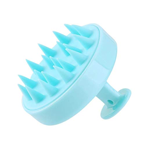 HaiQianXin Cepillo Suave del Masaje del Cuero cabelludo del champú de los Dientes del silicón Limpieza del Pelo del Masaje del Cuero cabelludo Limpie el Peine (Color : Azul)