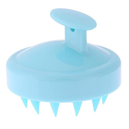 HaiQianXin Cepillo Suave del Masaje del Cuero cabelludo del champú de los Dientes del silicón Limpieza del Pelo del Masaje del Cuero cabelludo Limpie el Peine (Color : Azul)