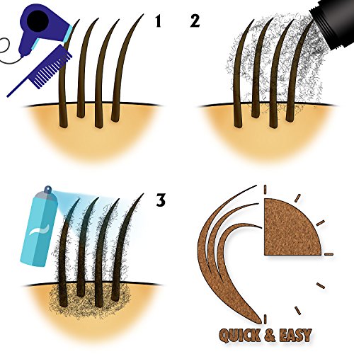 Hair Quicky® Premium Hair Fibers, fibras de pelo, construcción de pelo espesante de cabello, en caso de alopecia calvicie caída del pelo o cabello ralo, natural queratina | 28g | caoba