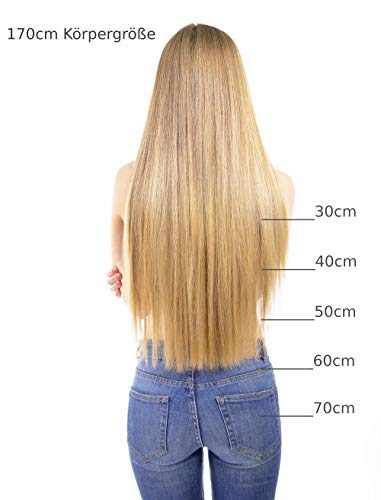 Hair2Heart 50 x 1g Extensiones stick hair de micro ring - 60cm, colore #14 rubio oscuro, liso