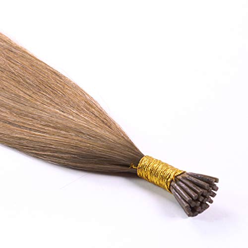 Hair2Heart 50 x 1g Extensiones stick hair de micro ring - 60cm, colore #14 rubio oscuro, liso