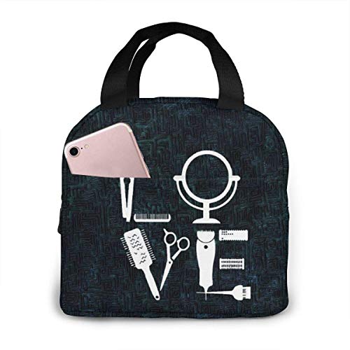 Hairdresser Hairstylist Love for Her Hair Stylist Bib.jpg Lunch Bag for Women Girls Kids Insulated Picnic Pouch Thermal Cooler Tote Bento Large Meal Prep Cute Bag Big Leakproof Soft Bags