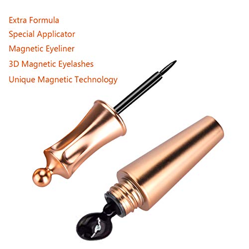 Haisito 2 Pares de Pestañas Magnéticas Eyeliner, 3D Pestañas Postizas Magnéticas Impermeable Reutilizables y Delineador de Ojos con Espejo y Pinzas, 5 Imanes Extensiones de Pestañas Suaves Naturales