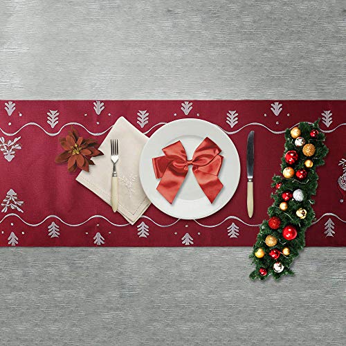 HALOViE Camino de Mesa Decoración de Navidad Corredor Mesa 40 * 180cm Tapetes Mantel Navidad Mesa Decoración Adorno para Fiesta Casa Hotel Navideña Fiestas Iinteriores o al Aire Libre