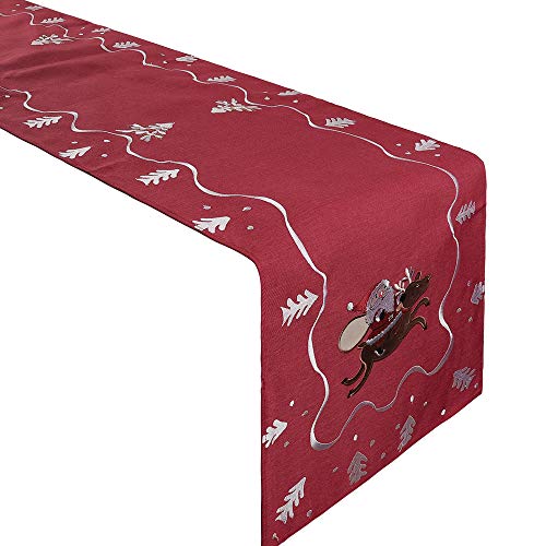 HALOViE Camino de Mesa Decoración de Navidad Corredor Mesa 40 * 180cm Tapetes Mantel Navidad Mesa Decoración Adorno para Fiesta Casa Hotel Navideña Fiestas Iinteriores o al Aire Libre