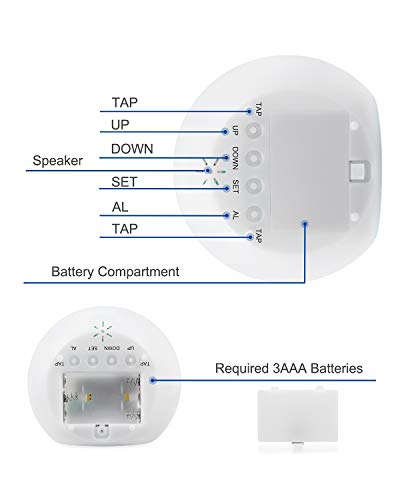 HAMSWAN Despertadores, [Regalos] Reloi Alarma, Clock, Despertadores Cambiado Entre 7 Colores con 8 Tonos, Tempreatura para Padres Estudios y Niños ect.