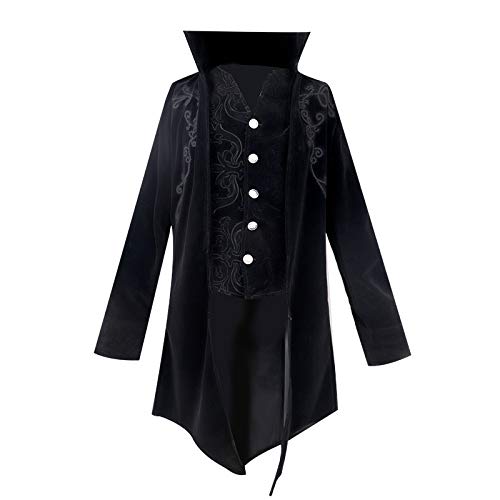 Handaxian Esmoquin súper Fuego Europeo y Americano Ropa Retro Medieval Punk Largo