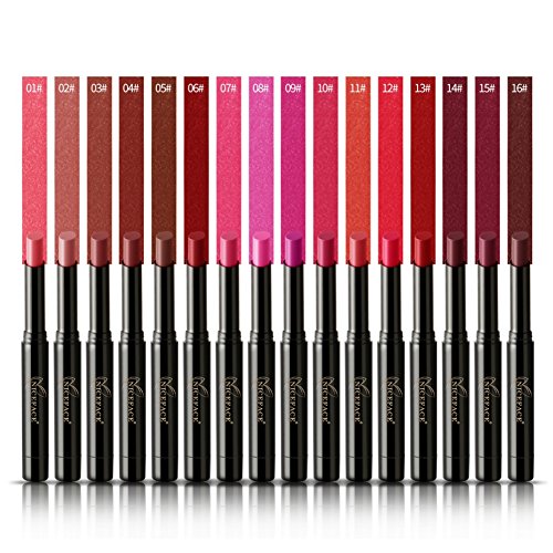 Handfly 16 colores Lápiz Labial Líquido Mate de Larga Duración de Pintalabios Impermeable Resistente al Agua Lápiz Labial de Maquillaje