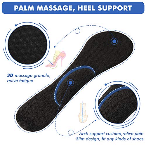 Haofy Plantillas de Zapatos con Tacón Alto, Plantillas Silicona Gel Almohadillas de Talón de Apoyo del Arco 3/4 para Tacón Alto y Zapatos Planos, Almohadillas de Talonera para Protectores de Talón