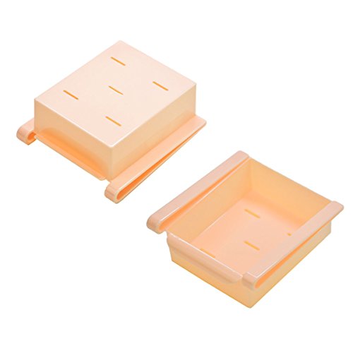 HapiLeap Refrigerador Cajón Organizador Cocina Refrigerator Almacenamiento Estante Congelador Estante Titular Soporte Ahorrador de espacio (4Pcs)