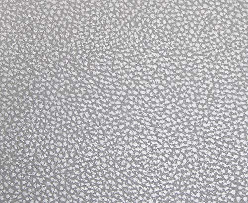 HAPPERS 1 Metro de Polipiel para tapizar, Manualidades, Cojines o forrar Objetos. Venta de Polipiel por Metros. Diseño Luna Color Plata Ancho 140cm