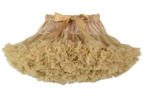 Happy cherry - Falda de Princesa de Tutú para Bebé Nina Vestido Corto de Tul para Danza Fiestas de Cosplay Boda Ropa de Volantes para Disfraz Boda para Niñas de 5-7 Años - Caqui