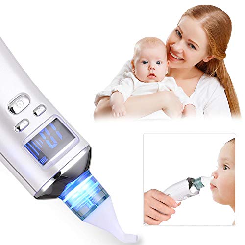 happygirr Aspirador Nasal Electrico, Sacamocos para Bebés, Aspirador Mocos, 5 Niveles De Succión, Velocidad Ajustable, Carga USB, Aspiradora Limpiar Nariz Mocos para Niños Y Infantil