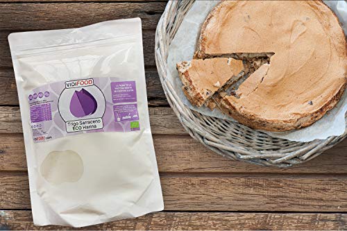 Harina ECO De Trigo Sarraceno - 1kg - Sin Gluten Ni OMG - Harina Orgánica Vegetariana Y Kosher