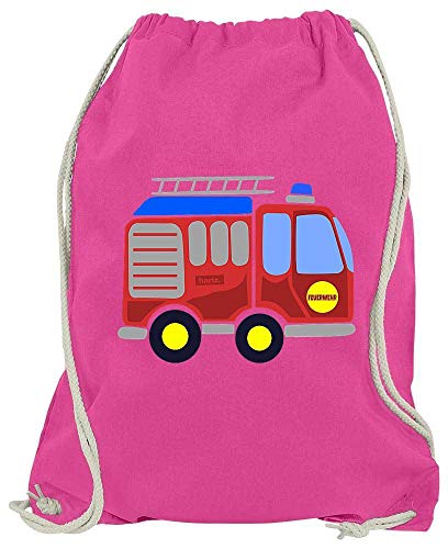 Hariz Bolsa de deporte de bomberos, coches, tractores, Plus tarjeta de regalo, color rosa, tamaño talla única