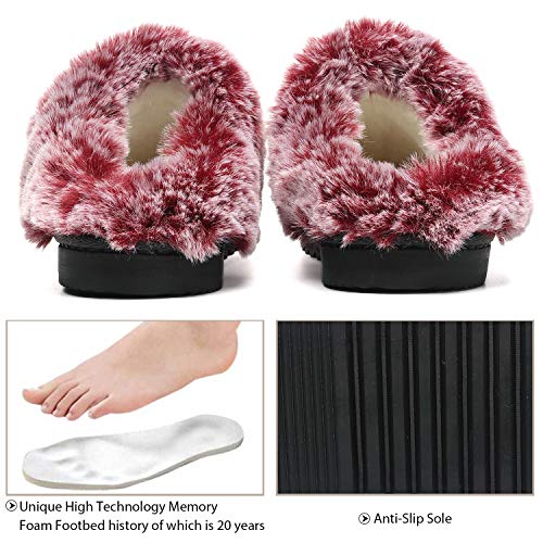 HARRMS Zapatillas Casa Mujer, Elegante calentito Ultraligero cómodo y Antideslizante, Pantuflas de casa para Mujer, Rojo Navidad, 38/39 EU