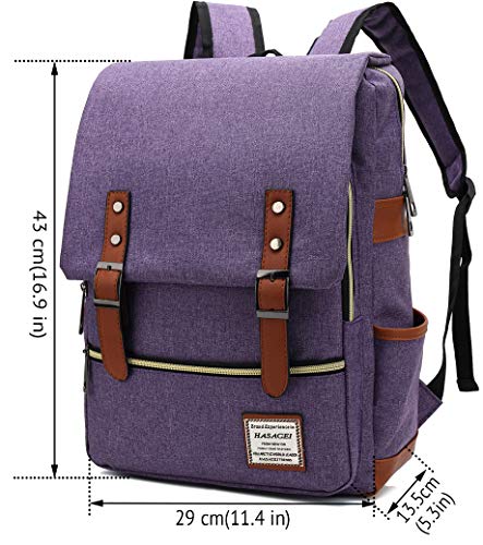 HASAGEI Mochila Casual de Lona Mochila del Ordenador Portátil Mochila Escolar Vuelta al Cole para Hombre y Mujer (púrpura)