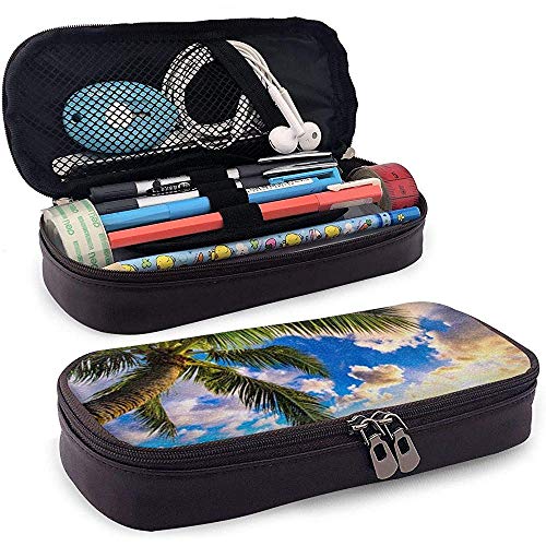 Hawaii Palm Tree - Estuche de piel sintética para lápices