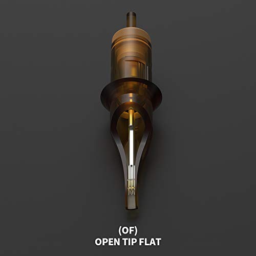 HAWINK Agujas de cartucho de tatuaje # 10 Bugpin 7 curvado/redondo Magnum M-Taper 20PCS con membrana profesional desechable Open Tips EN02-20-OF1007RM