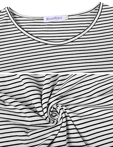 Hawiton Camisetas Lactancia de Manga Larga Invierno Camiseta de Algodon Lactancia Premamá Camisa de Maternidad para Mujer Ropa de Enfermería Rayas Cuello Redondo