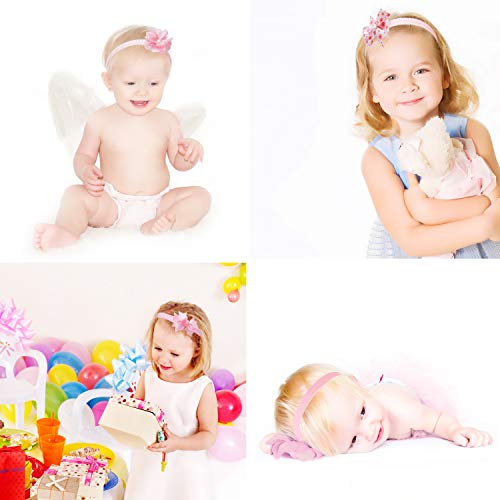HBselect 9 PCS Elásticas Diademas Niñas Bebe Lazos Flores Cintas Para El Pelo Niña Multicolor Turbante Bebe Niña Accesorio Pelo Niña