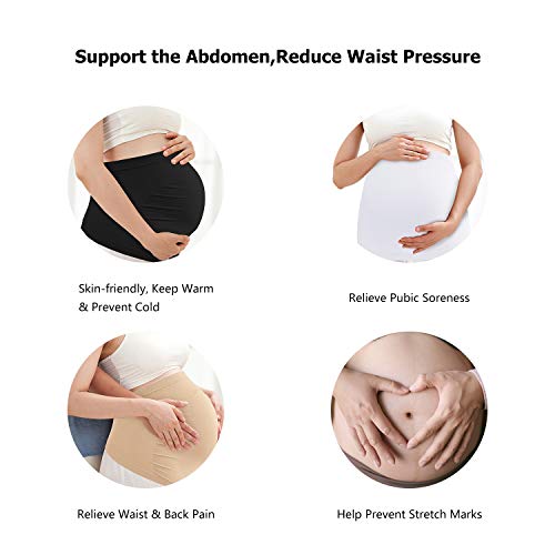 HBselect Fajas De Embarazo para Premamá Pack 3 Multicolor Banda Faja para Soporte Abdominal Durante El Embarazo con 3 Hebillas De Extensión Cintura para Embarazadas