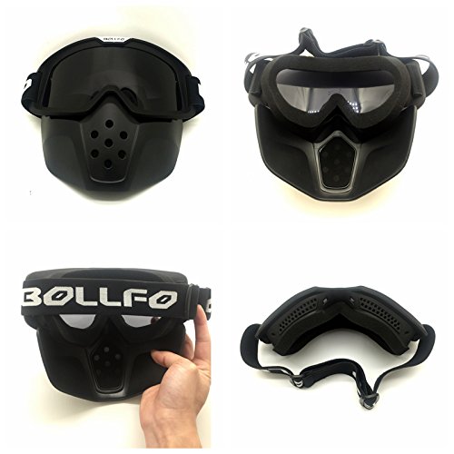 HCMAX Motocicleta Gafas de Protección Con Máscara Facial Desmontable Estilo Harley Casco Equitación Gafas de sol Regalo de San Valentín