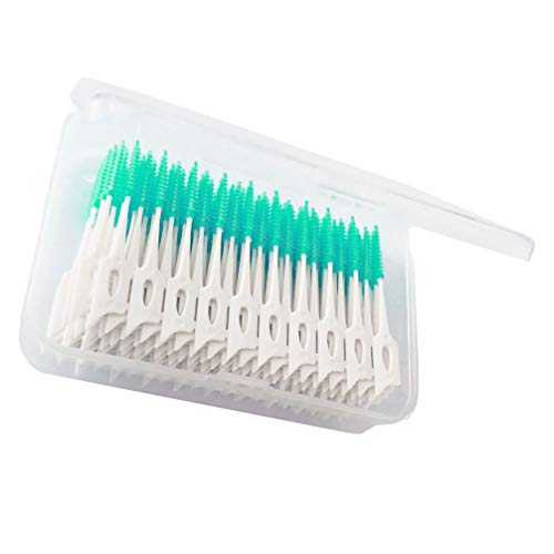 Healifty 160 piezas selecciones interdentales escobillas de cepillo dental limpiadores interdentales de hilo dental de doble cabeza (verde)