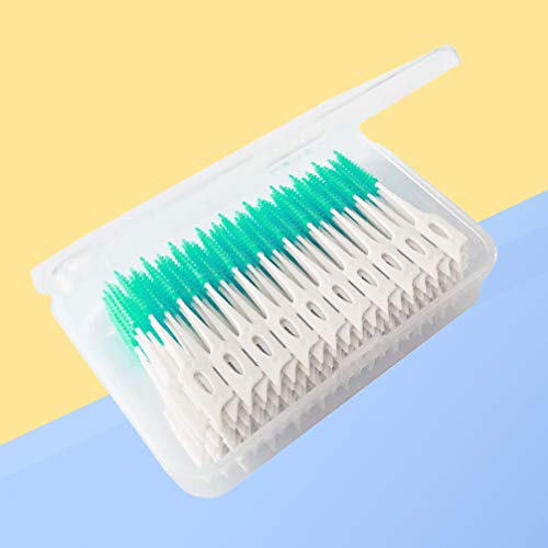 Healifty 160 piezas selecciones interdentales escobillas de cepillo dental limpiadores interdentales de hilo dental de doble cabeza (verde)