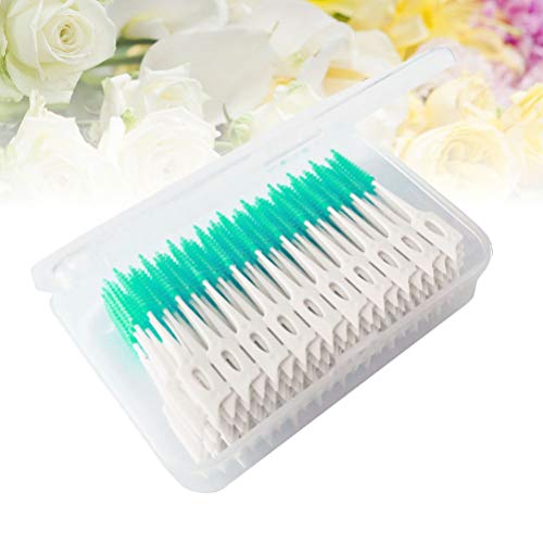Healifty 160 piezas selecciones interdentales escobillas de cepillo dental limpiadores interdentales de hilo dental de doble cabeza (verde)