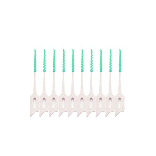 Healifty 160 piezas selecciones interdentales escobillas de cepillo dental limpiadores interdentales de hilo dental de doble cabeza (verde)