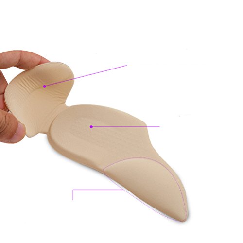 Healifty 2 Pares de Almohadillas de talón Autoadhesivas empuñaduras de Forro Arco de Silicona talón Posterior cojín 3 en 1 Plantillas (Negro Albaricoque)