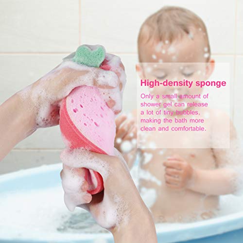 HEALIFTY Baño de frutas Baño de esponja Cepillos Esponjas de baño Fregadoras para niños Niños 4pcs