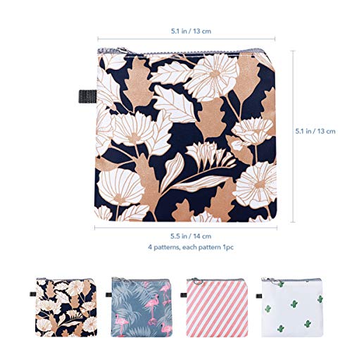 Healifty Bolsa de Almacenamiento de servilletas sanitarias Soporte de Almohadilla de enfermería Organizador de Almacenamiento de Bolsa para Mujeres niñas 4 Piezas (patrón Aleatorio)