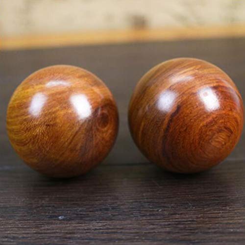 HEALLILY 1 par de Masaje esferas Chinas Bolas de Palo de Rosa Naturales de la Mano Bolas de Cuidado de la Salud Chino
