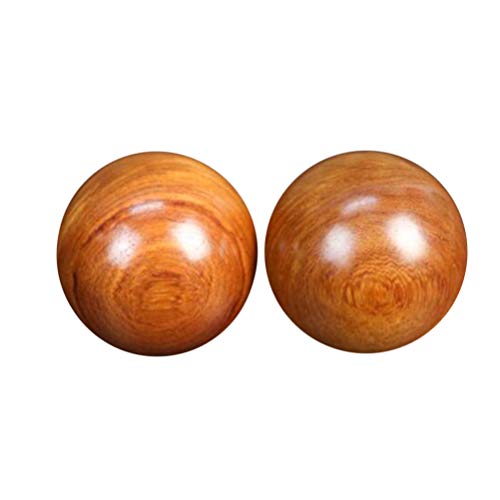 HEALLILY 1 par de Masaje esferas Chinas Bolas de Palo de Rosa Naturales de la Mano Bolas de Cuidado de la Salud Chino