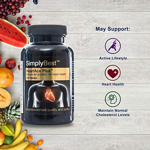 HeartAce Plus Corazón - ¡Bote para 2 meses! - Apto para veganos - 120 Comprimidos - SimplySupplements